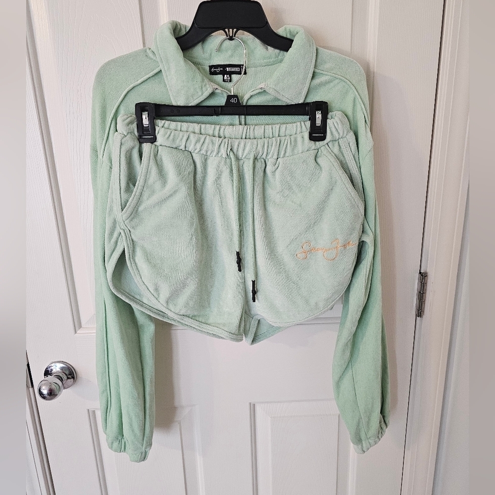Misguided Women's Courtside Shorts Sweatsuit Set Shorts Size 10 Top Size 12